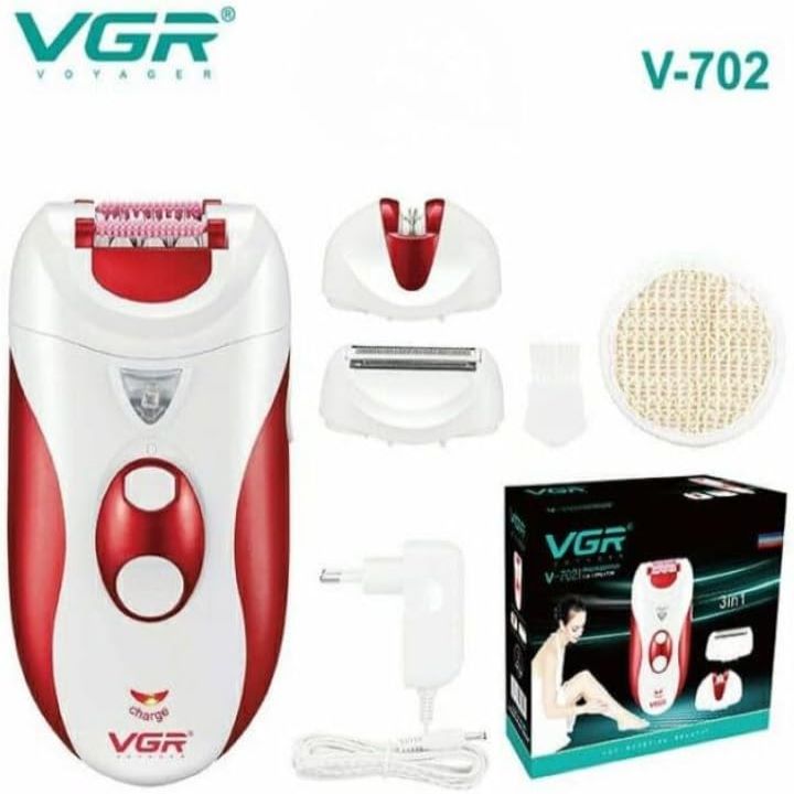 ماكينة إزالة الشعر VGR V-702 - تصميم منخفض الضوضاء وملحقات متنوعة