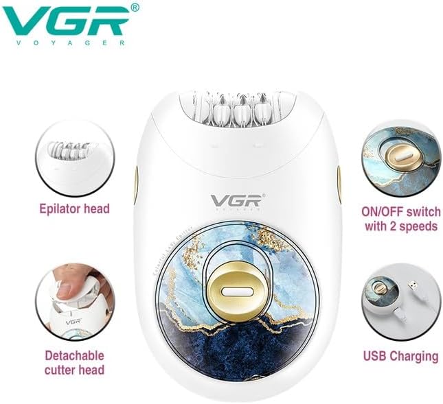 VGR Hair Removal Machine V-706 - 18 Tweezers Wireless and 70 Minutes Use