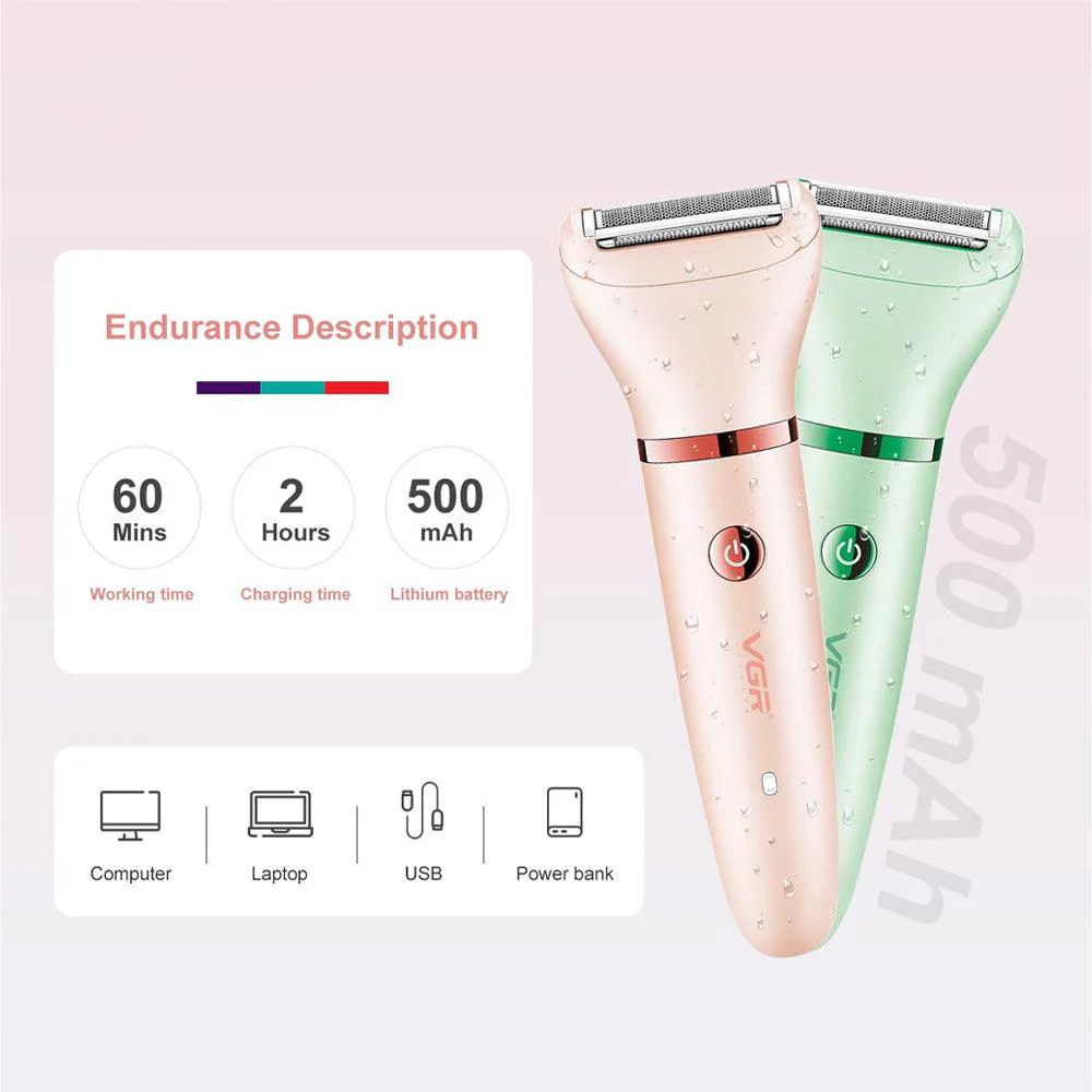 جهاز إزالة الشعر VGR V-735 - 3 في 1 مقاوم للماء وشحن سريع