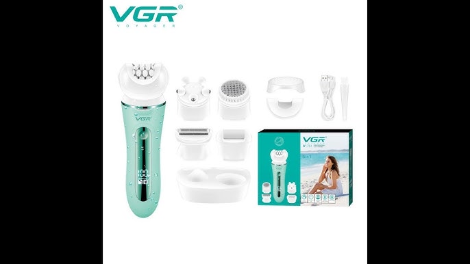 مجموعة أدوات الحلاقة VGR V-751 - 5 ملحقات بلون بينك وأبيض