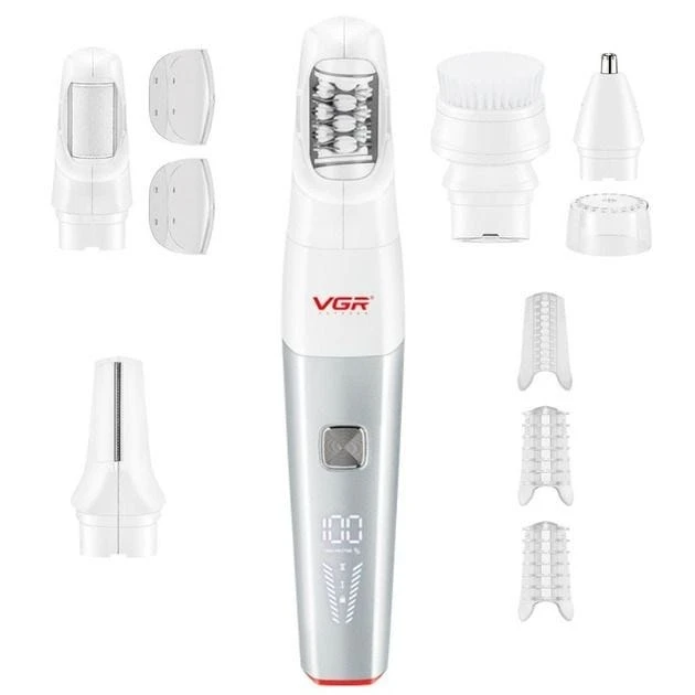 مجموعة العناية النسائية VGR V-752 - 5 في 1 مع شاشة LED وتقنية IPX5