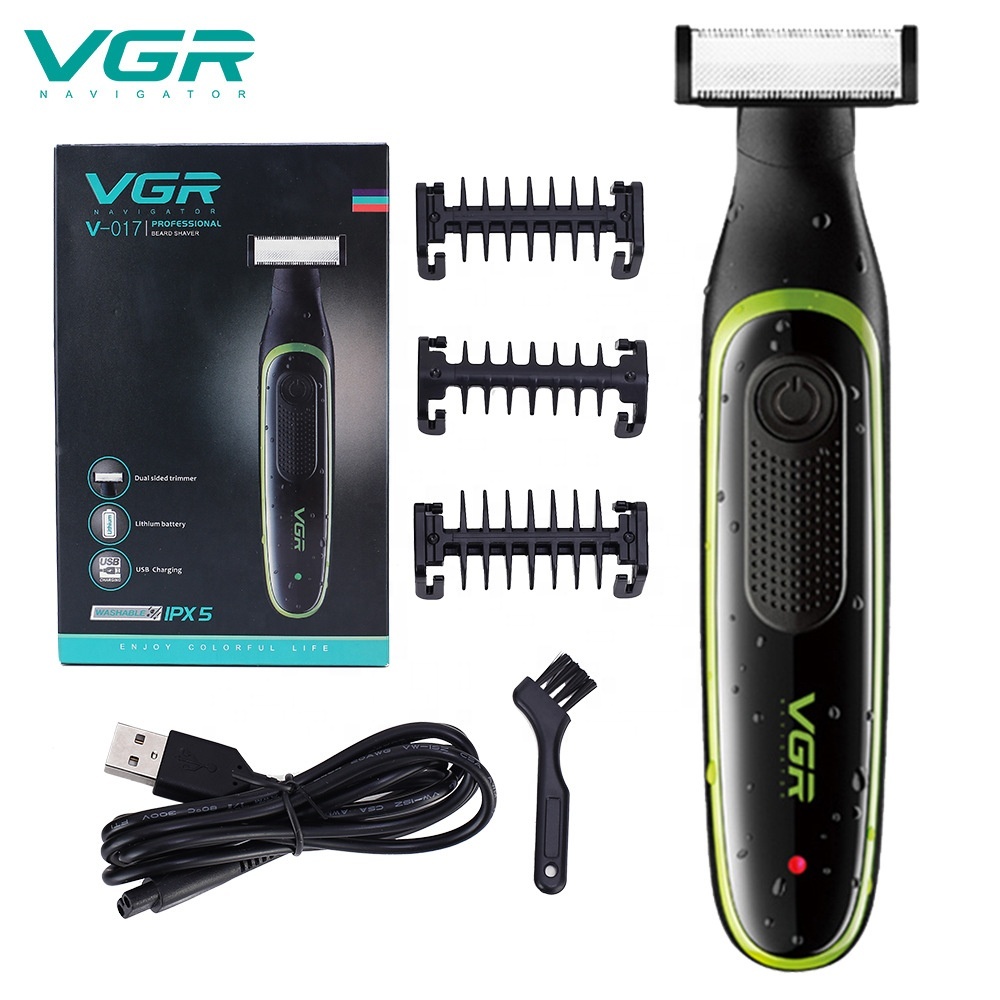 ماكينة حلاقة VGR V-017 لاسلكية - شفرات ستانلس ستيل حادة، تصميم أنيق ومريح، قابلة للشحن، مثالية للشعر والذقن