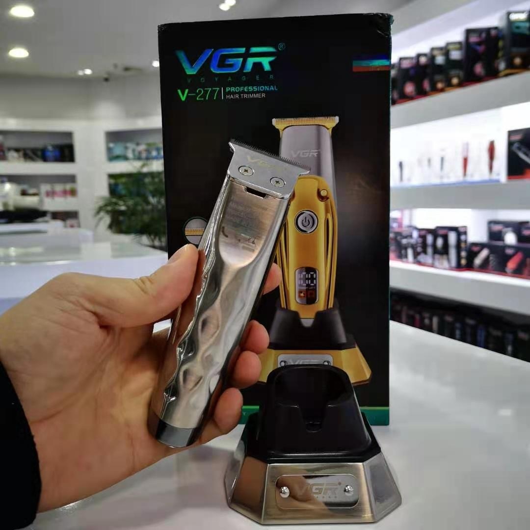 ماكينة حلاقة VGR V-277 اللاسلكية الاحترافية للرجال - شفرات آمنة لقص الصفر، بطارية 1200 مللي أمبير، 180 دقيقة عمل، شاشة LED
