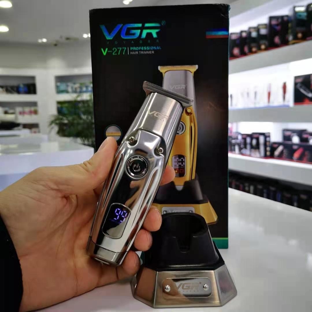 ماكينة حلاقة VGR V-277 اللاسلكية الاحترافية للرجال - شفرات آمنة لقص الصفر، بطارية 1200 مللي أمبير، 180 دقيقة عمل، شاشة LED