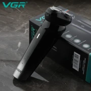 ماكينة حلاقة VGR V-312 المقاومة للماء - رأس خماسي مرن، شحن USB سريع، شاشة LED ذكية، حلاقة جافة ورطبة
