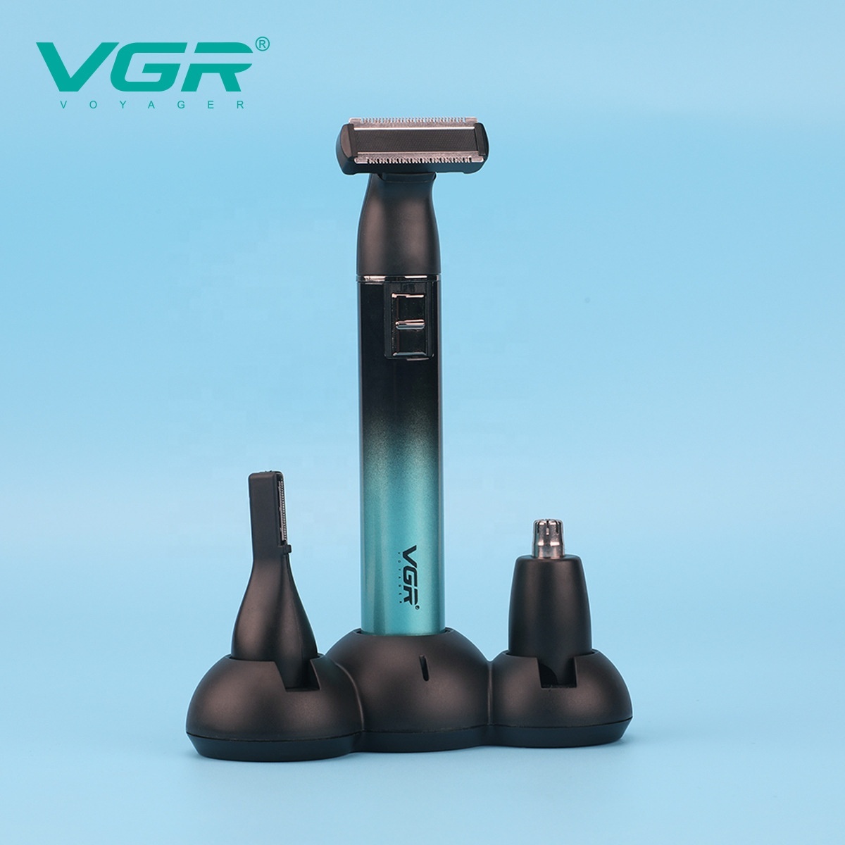 مجموعة VGR V-628 لقص الشعر والعناية المتكاملة - 3 في 1 للجسم والأذن والأنف والبيكيني، شاشة LCD ذكية، شحن USB