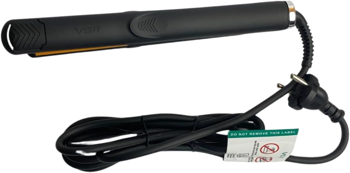 VGR V-502 Professional Hair Straightening Iron - Wet and Dry Ceramic with Infrared Technology, 1080°F Digital Control, Burn-Resistant Design, Perfect for Travel, Black/Silver Color