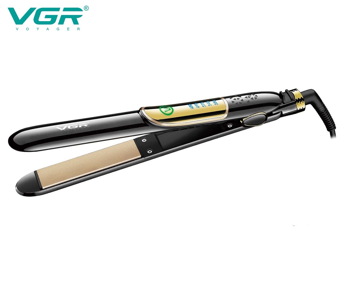 مكواة فرد شعر VGR V-509 الاحترافية - سيراميك، تسخين سريع 450°F، درجات حرارة متعددة، سلك دوار 360°، تصميم خفيف وأنيق