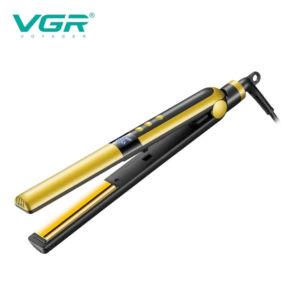 مكواة فرد شعر VGR V-510 الاحترافية للشعر الجاف - تصميم مريح لزيادة اللمعان والكثافة والتصفيف اليومي