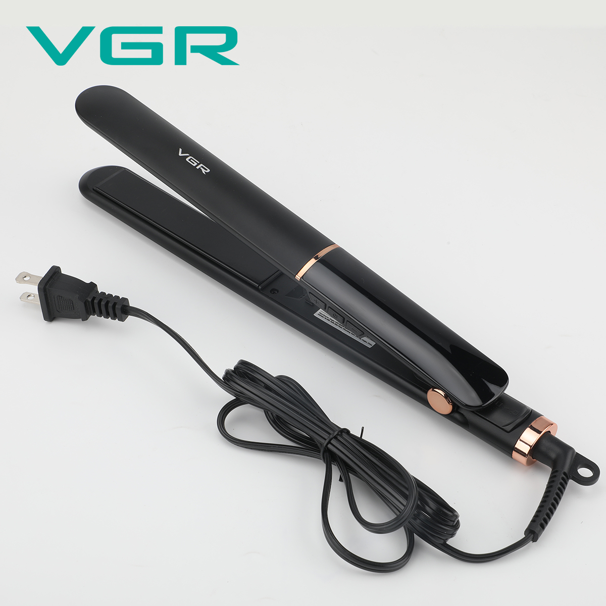 مكواة فرد الشعر VGR V-515 الاحترافية - سيراميك، 7 إعدادات حرارة حتى 450°F، شاشة LED، قفل أمان، سلك دوار 360°، تصميم مقاوم للحروق