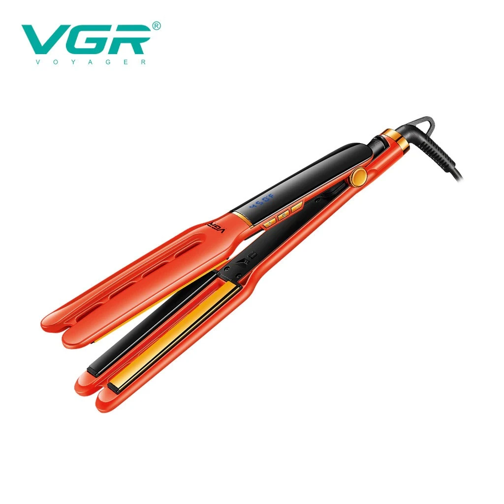 مكواة فرد الشعر VGR V-532 الاحترافية - بتقنية السيراميك مزدوجة الطبقات، حرارة تصل لـ 450°F، لتصفيف مثالي ولمعان صحي