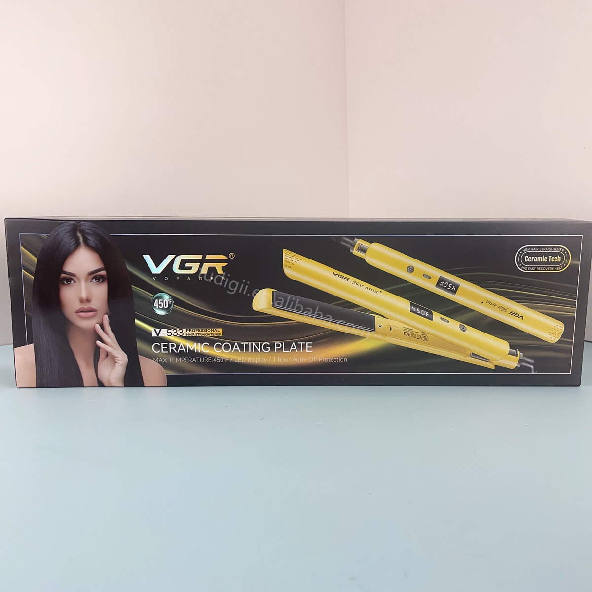 مكواة فرد وتصفيف الشعر VGR V-533 الاحترافية - بألواح سيراميك عالية الجودة، لتسريحات متعددة، لمعان طبيعي، وحيوية لشعرك