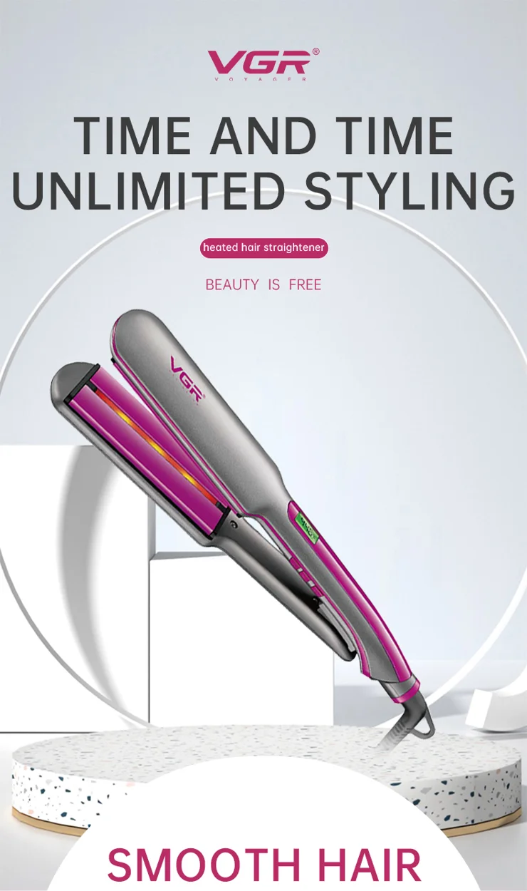 VGR V-562 Professional Hair Straightener and Smoothing - with Modern Design, Advanced Ceramic Plates, and Adjustable Heat Reaching 446°F