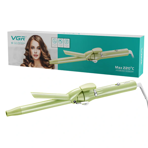 مكواة تجعيد الشعر VGR V-565 الاحترافية - بقطر 25 مم، حرارة قابلة للتعديل 160-210°C، تسخين فائق السرعة، تصميم آمن وخفيف الوزن