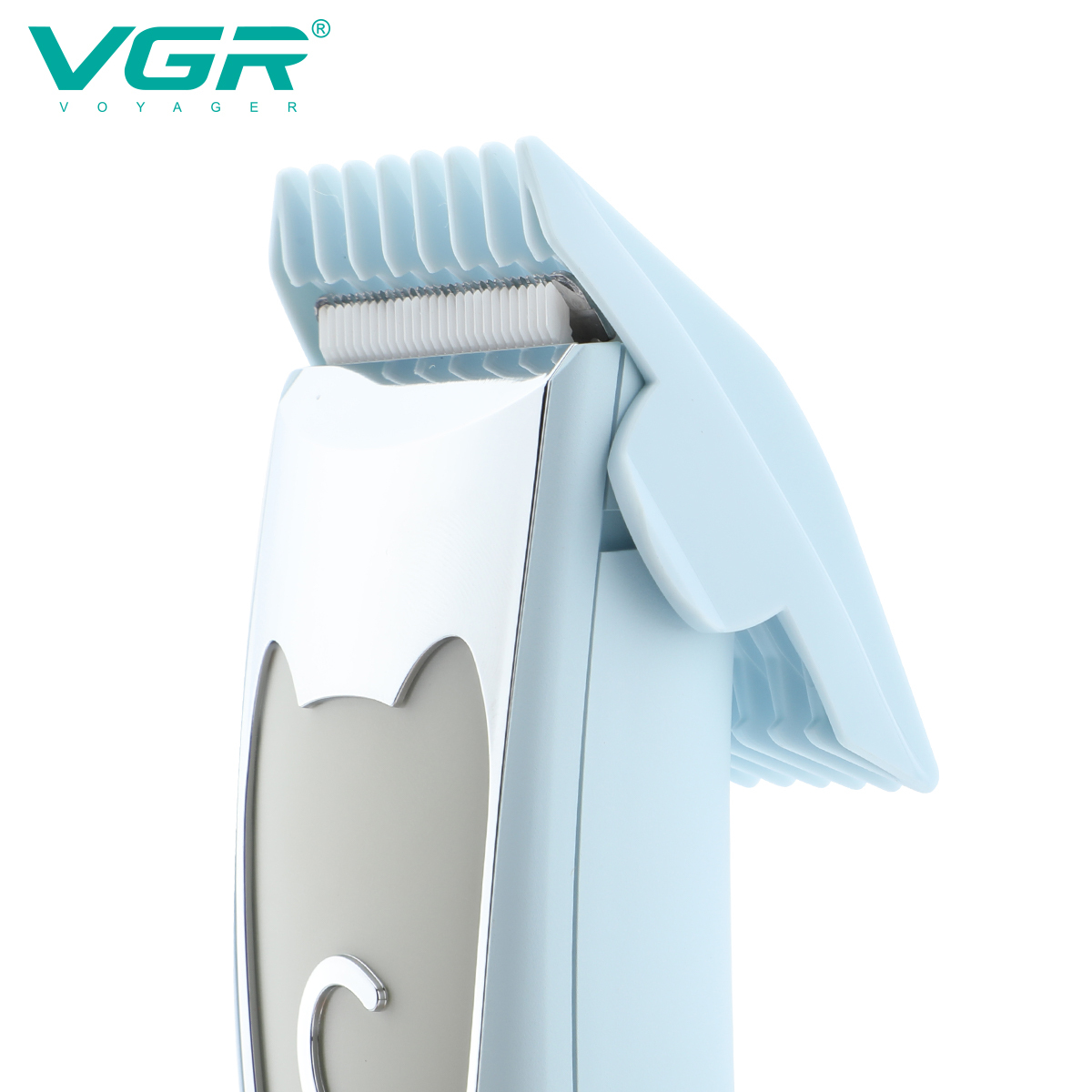 ماكينة حلاقة VGR-203 للحيوانات الأليفة - لاسلكية/سلكية، شفرات ستانلس ستيل، محرك هادئ، بطارية 1200 مللي أمبير، تصميم خفيف الوزن