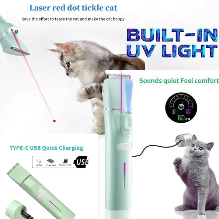 VGR Professional Pet Grooming Clipper V-219 - Cordless/Corded, Stainless Steel Blades, Ultra-Quiet Motor, 100-Minute Battery, Lightweight Design