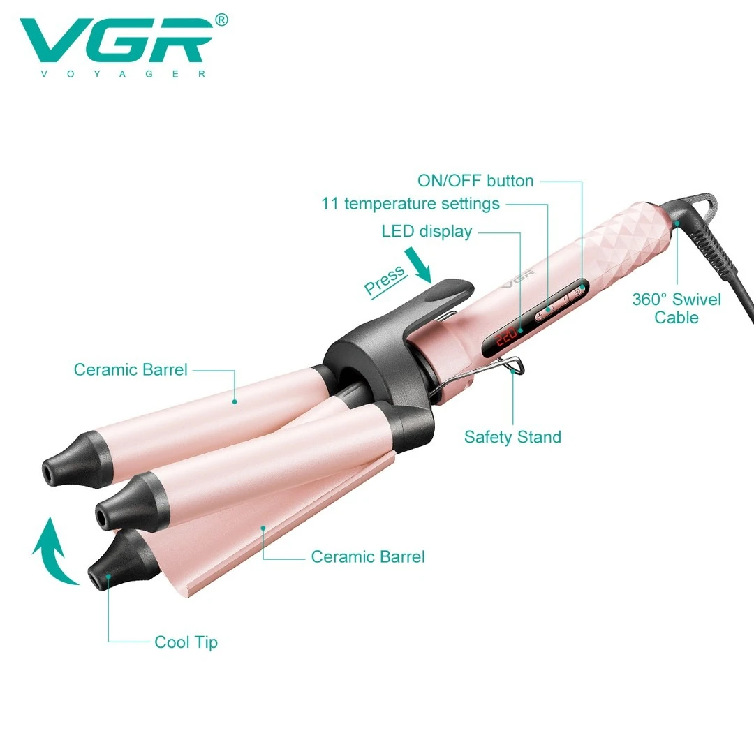 مكواة فرد الشعر الاحترافية VGR V-593 - لتصفيف مثالي ولمعان فائق