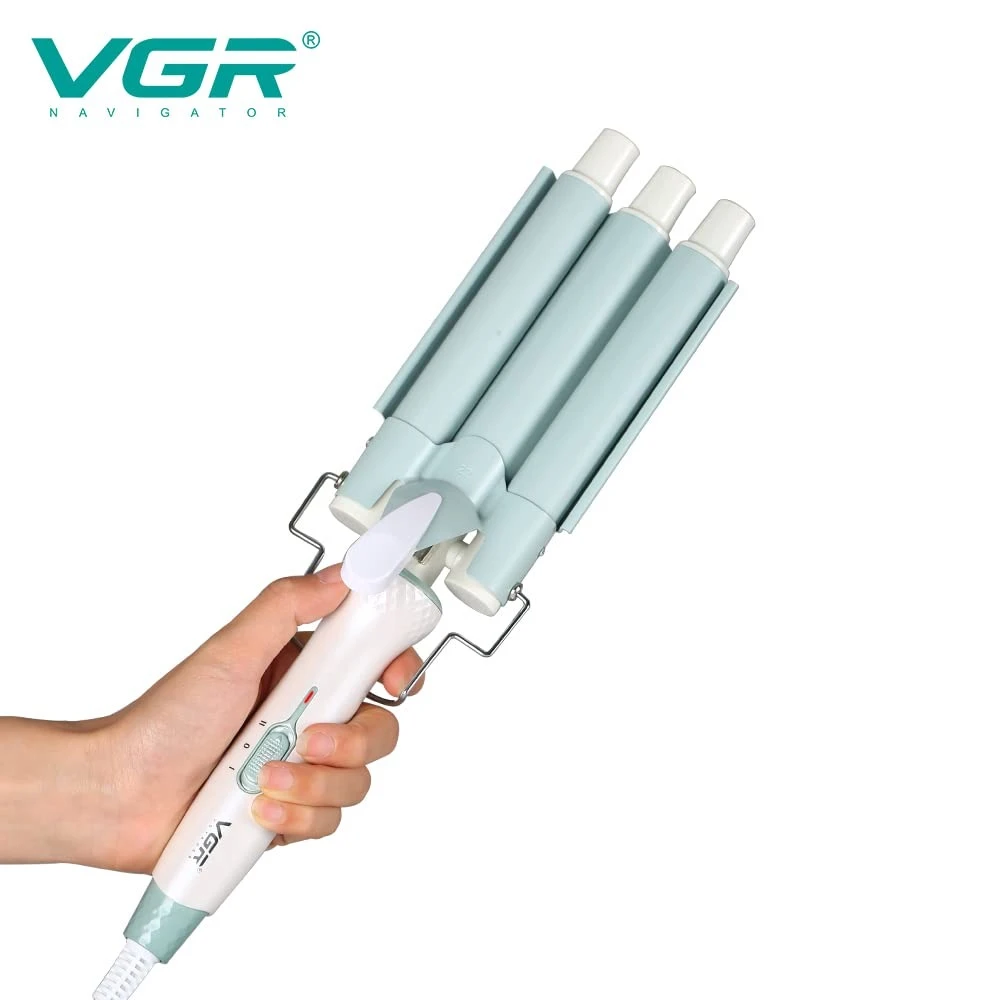 مكواة تجعيد الشعر الاحترافية VGR V-595 بثلاث أسطوانات - لتموجات طبيعية وجذابة