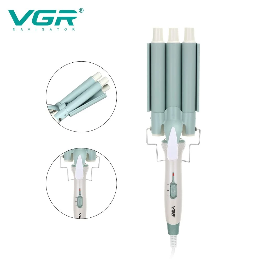 مكواة تجعيد الشعر الاحترافية VGR V-595 بثلاث أسطوانات - لتموجات طبيعية وجذابة