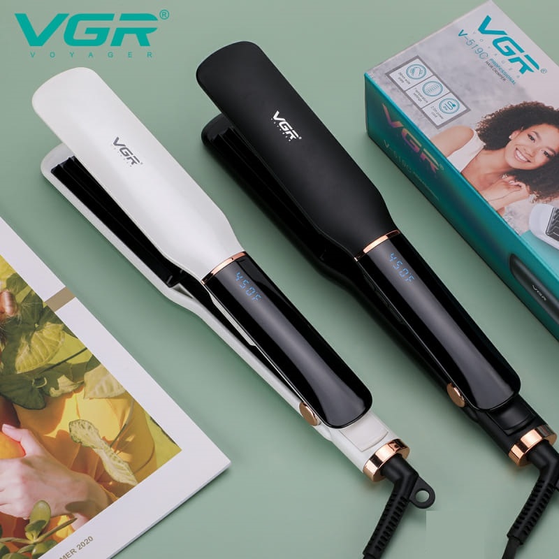 مكواة تجعيد الشعر الاحترافية VGR V-519C - سيراميك 38 مم، 7 درجات حرارة، تصميم أنيق