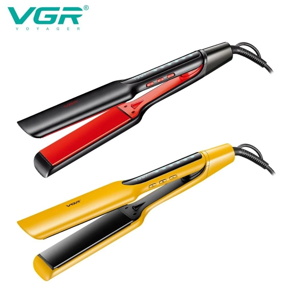مكواة فرد الشعر الاحترافية VGR V-521 - سيراميك، لوحة 120 مم، وشاشة LED للتحكم الدقيق