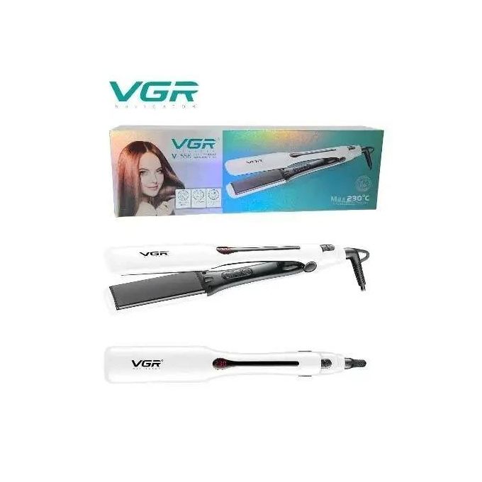 مكواة فرد الشعر الاحترافية VGR V-556 - سيراميك متطور، لوح عريض 38 مم، وشاشة LED