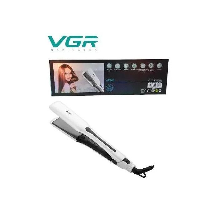 مكواة فرد الشعر الاحترافية VGR V-556 - سيراميك متطور، لوح عريض 38 مم، وشاشة LED