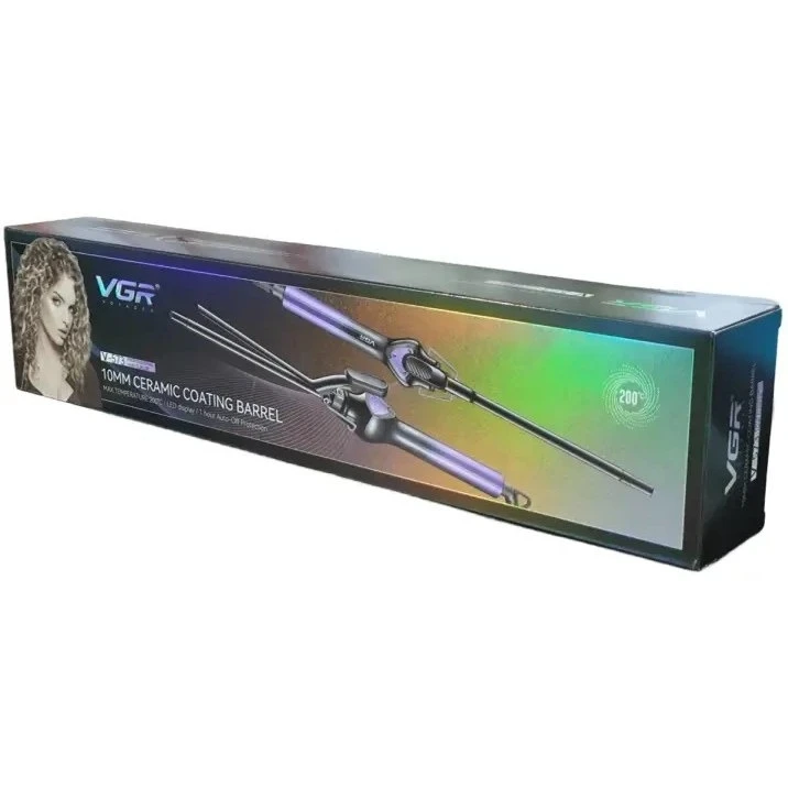 مكواة تمويج الشعر VGR 573 الاحترافية - لتموجات صغيرة محددة، سيراميك، وشاشة LED، بتصميم متعدد الألوان