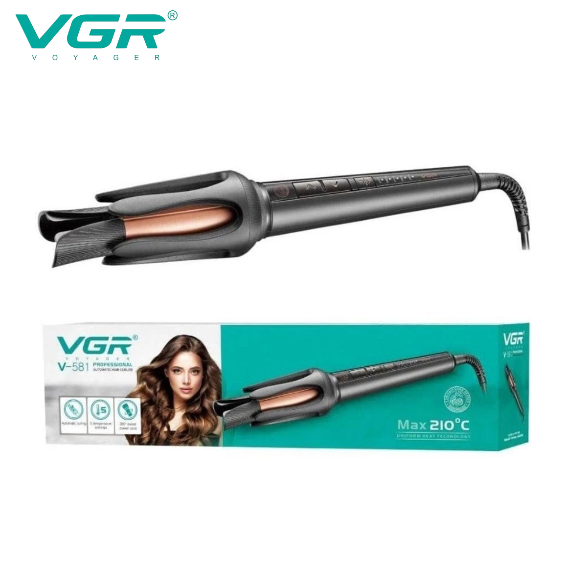 Professional Automatic Hair Curling Iron VGR V-581