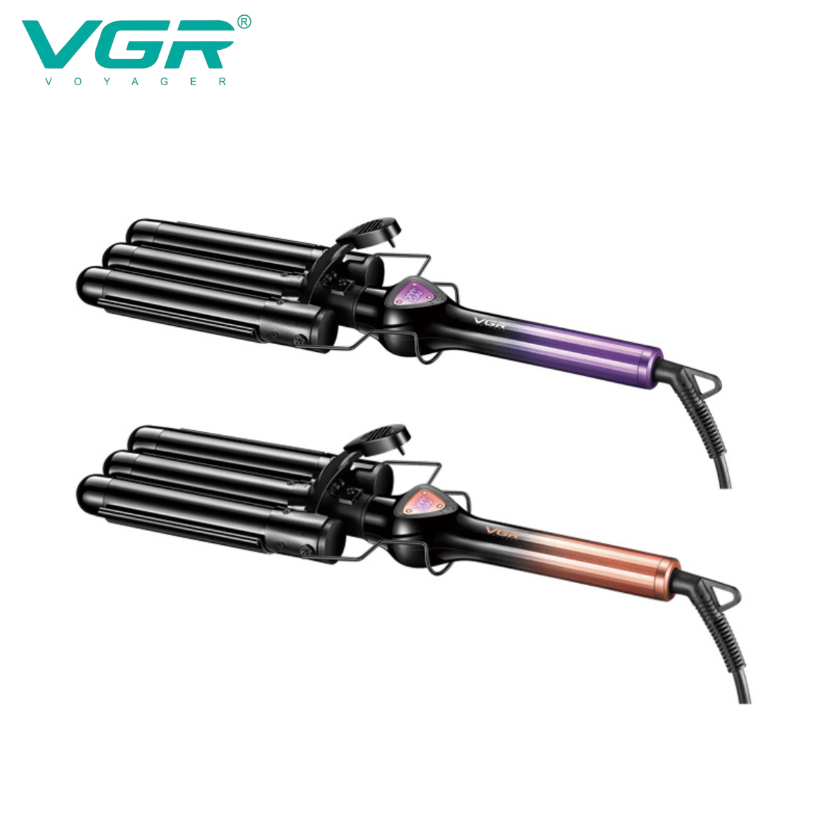 Professional three-barrel hair curling iron VGR V-590
