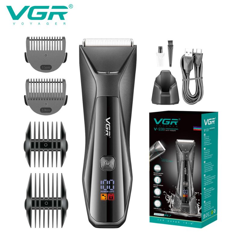 VGR V-938 Professional Body Hair Trimmer Wired/Wireless for Full Body Care (Black)