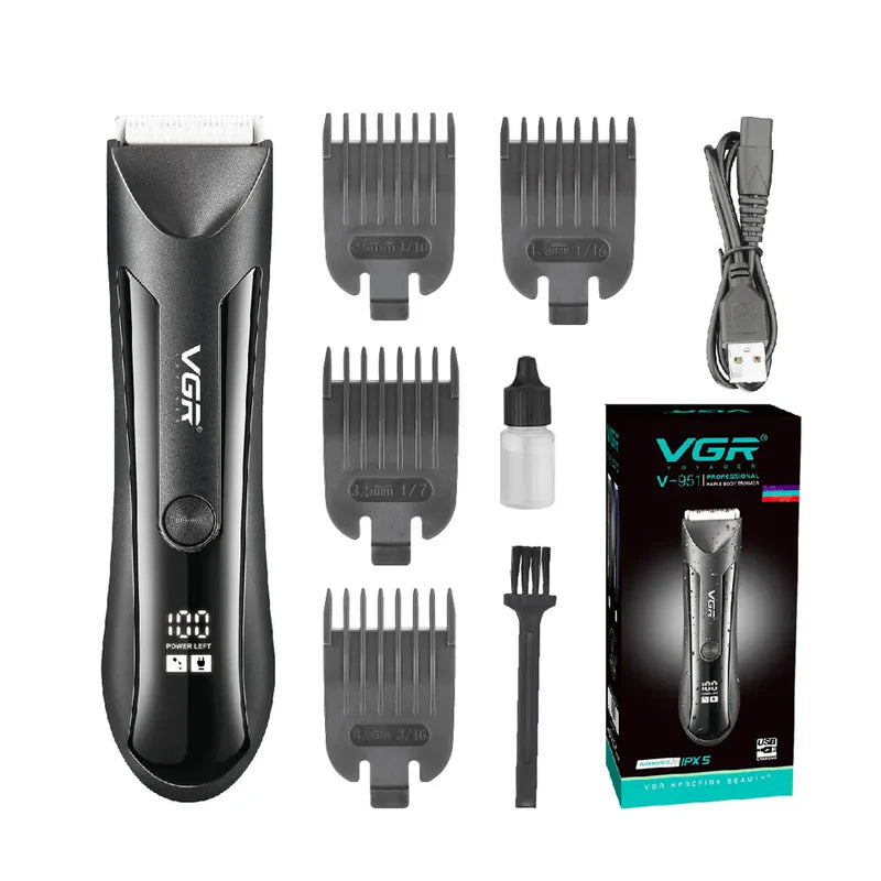 VGR V-951 Water-Resistant Body Hair Shaver for Men, Black