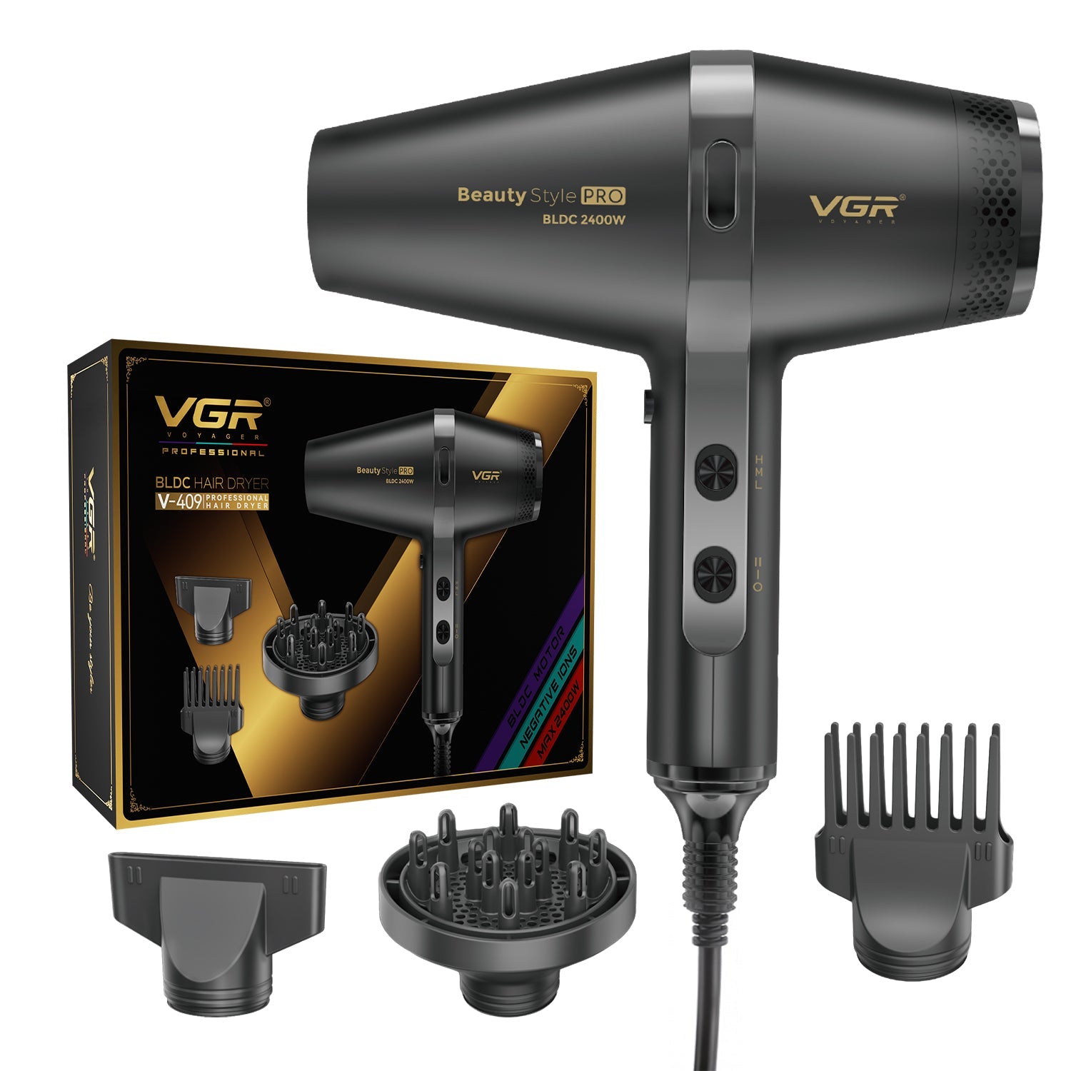 Bldc 2400W Professional Hair Dryer Pro VGR V-409