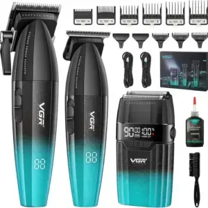 Professional Hair Clipper Set VGR V-640 S3 Digital 3 in 1 Rechargeable (Clipper + Trimmer + Shaver)