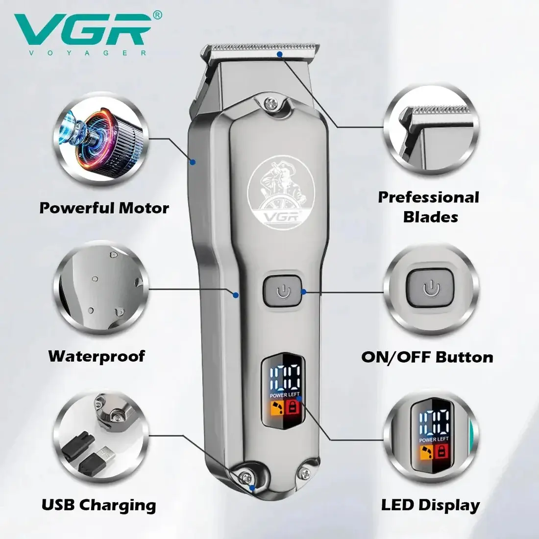 VGR V-675 S3 Professional Water-Resistant Hair Clipper — image 1