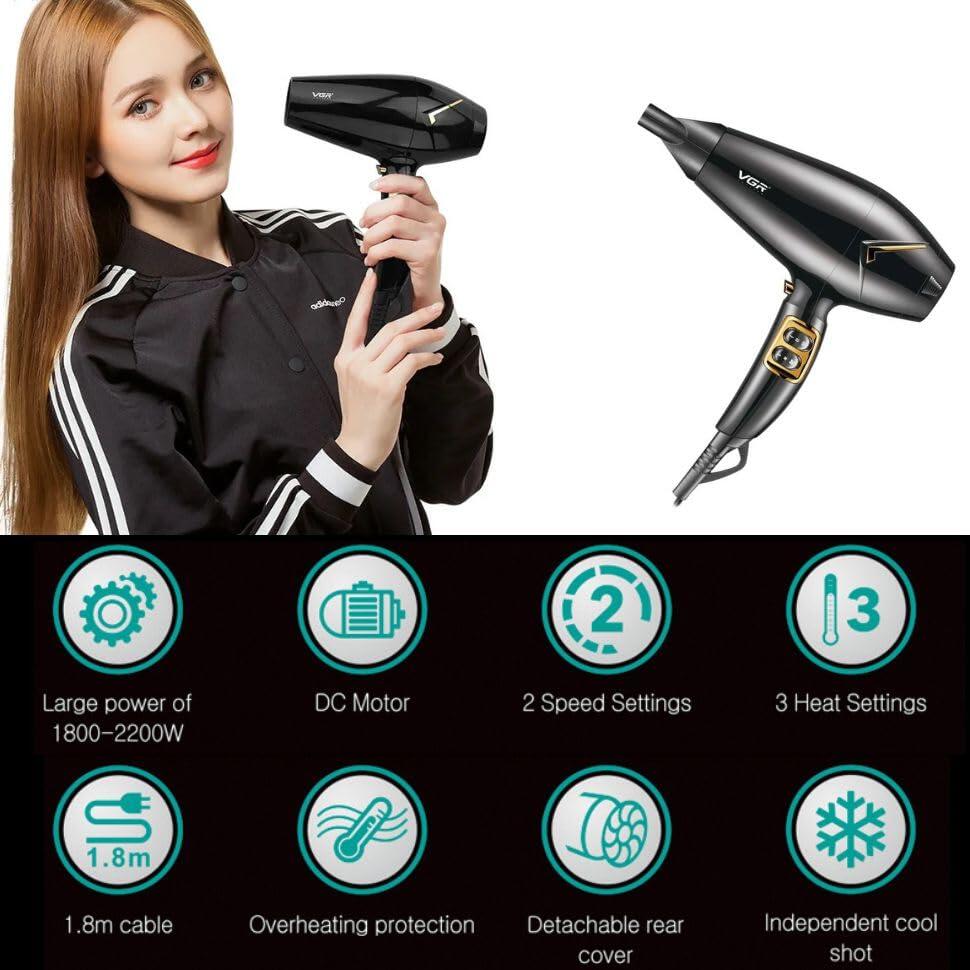 VGR Hair Dryer V-423 with 1800 to 2200 Watts Power — image 3