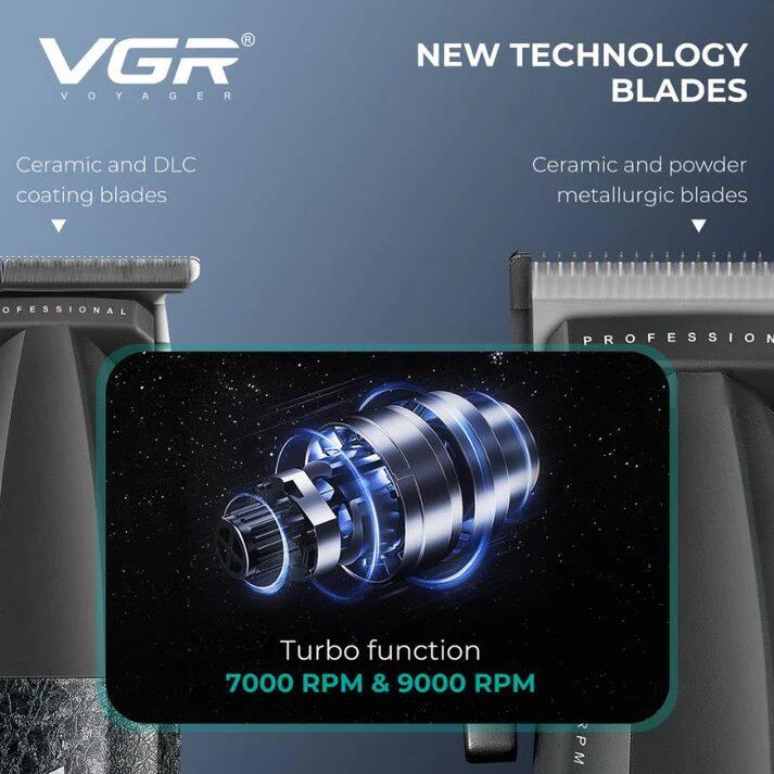 VGR Hair Cutting Machine with DLC Ceramic Blades and Turbo Function V-640T — image 2