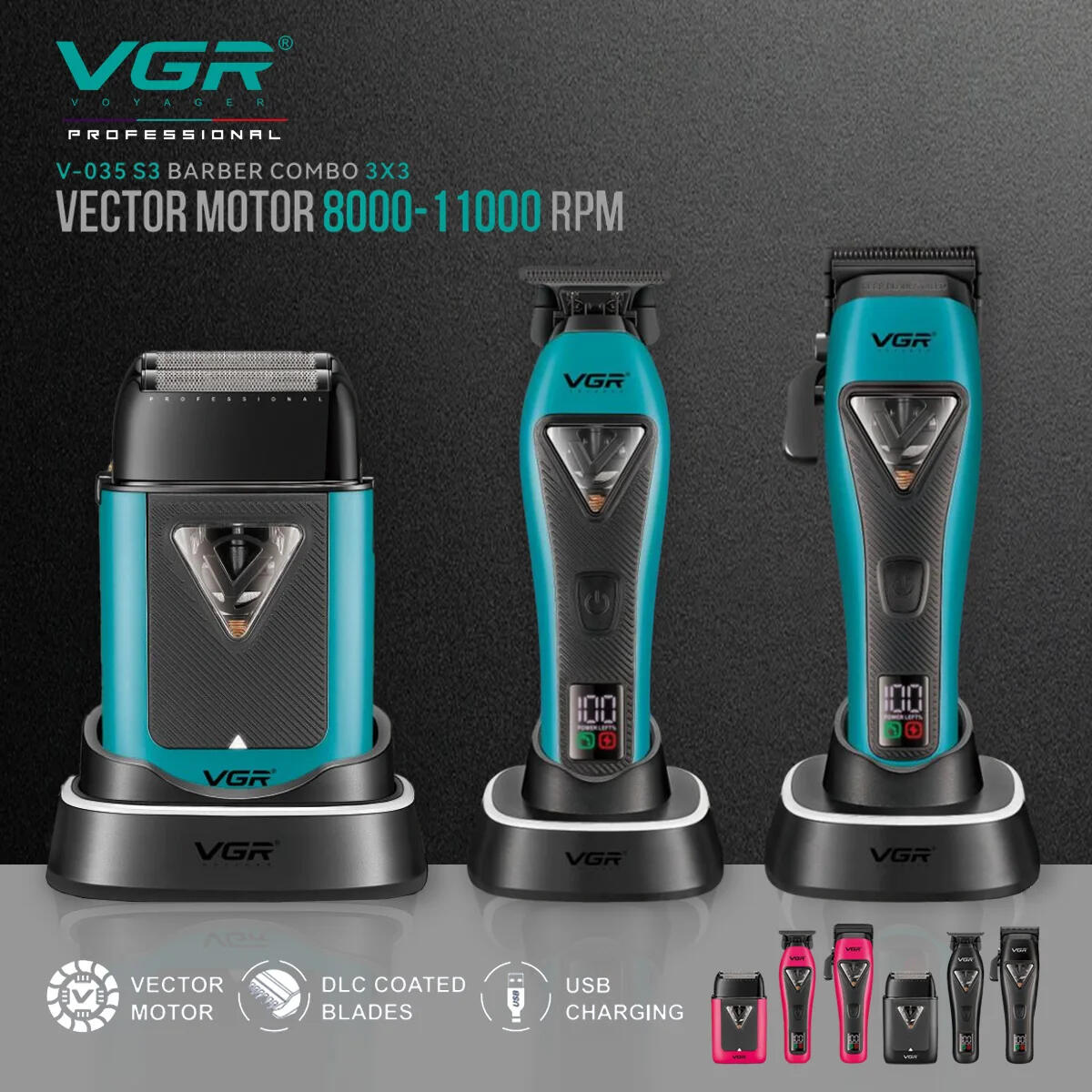 V-035 S3 3-in-1 Shaver Set, DLC Blades — image 2