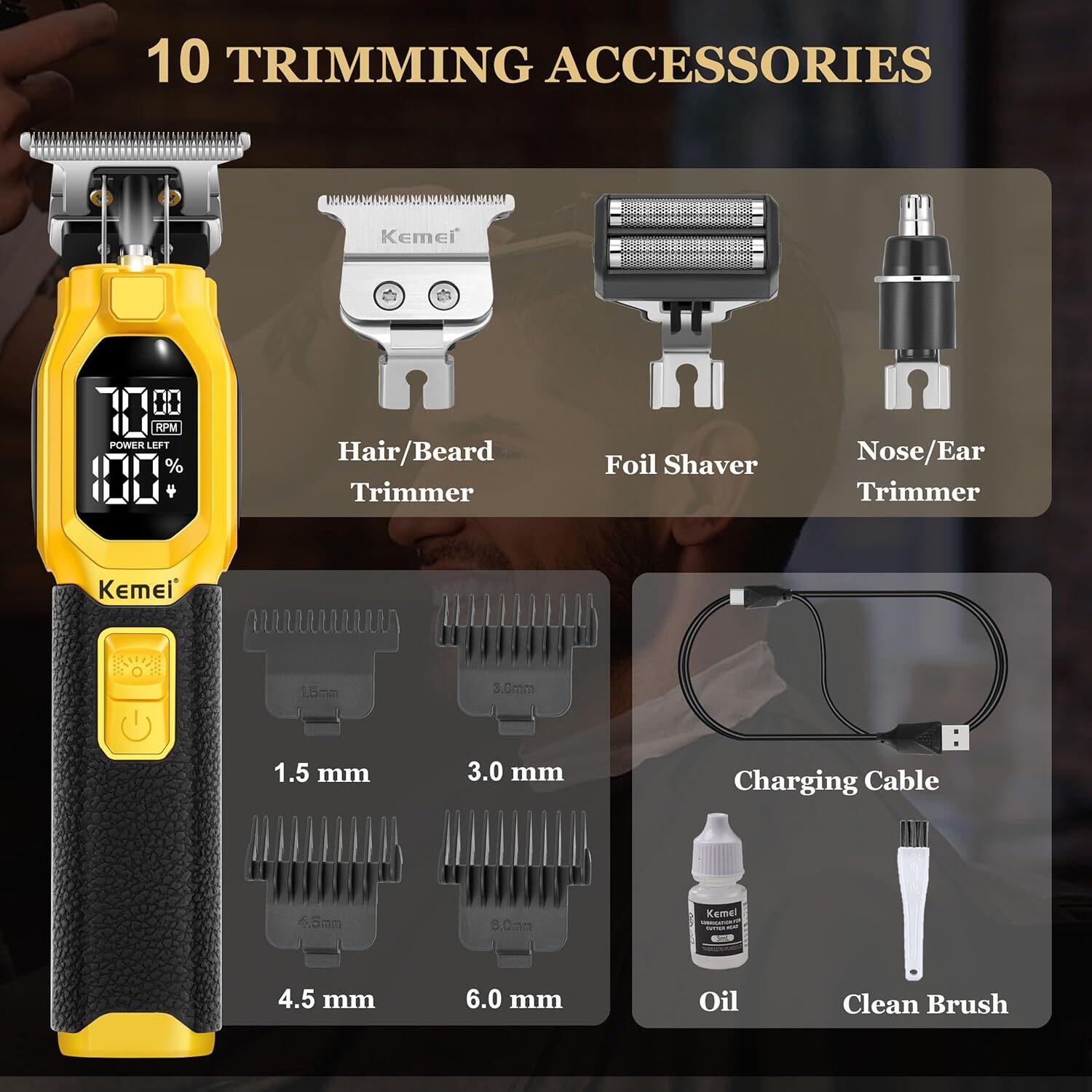 Kemei 1878 Multi-Purpose Shaver Set 3-in-1
