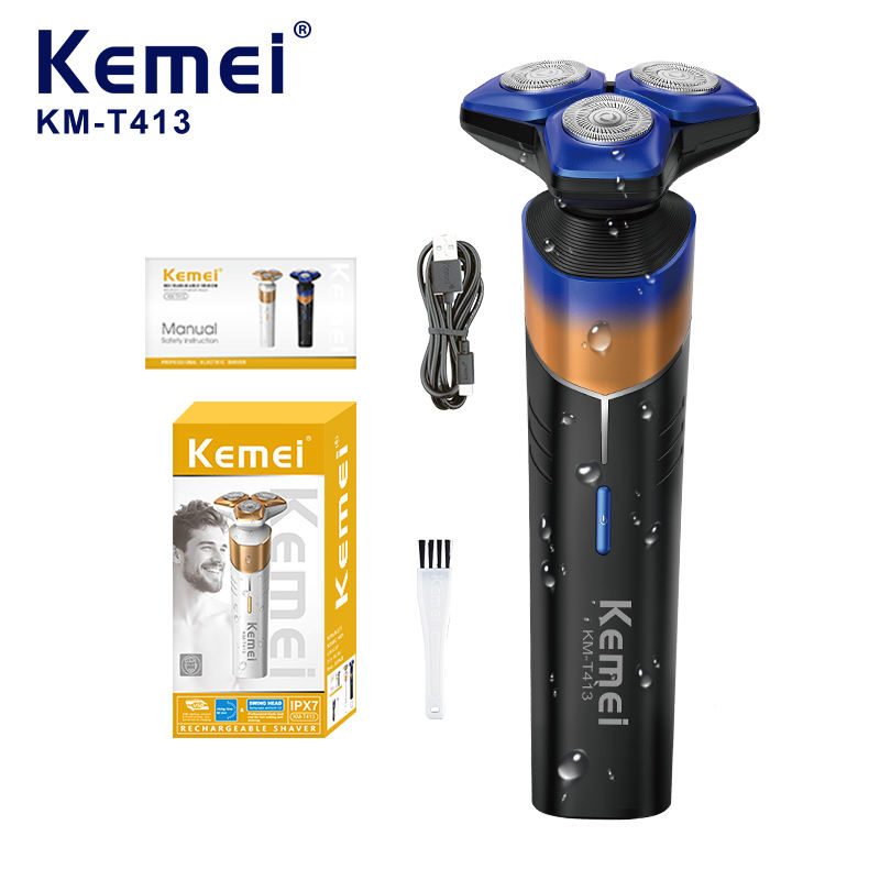 Kemei KM-T413 rotary hair clipper with IPX7 water resistance — image 1
