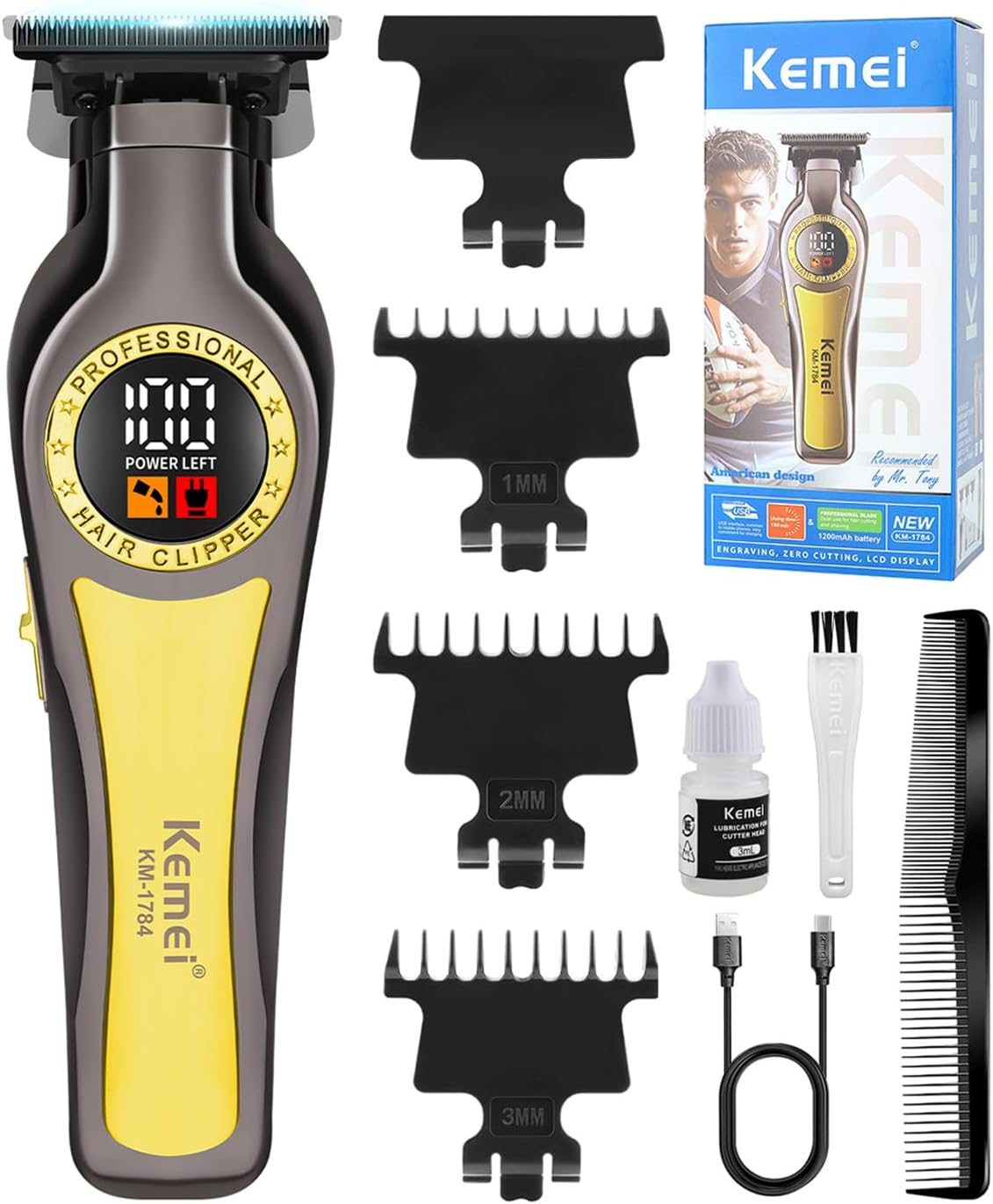 Kemei wireless hair clipper 150 minutes battery KM-1784 — image 1