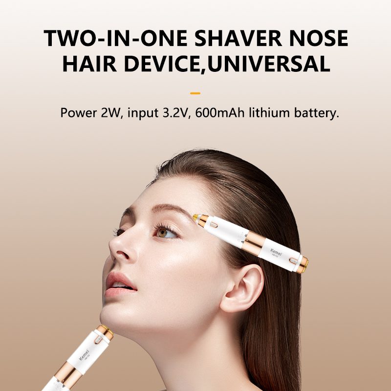Kemei wireless 2-in-1 facial and eyebrow hair removal device KM-152 for women — image 3