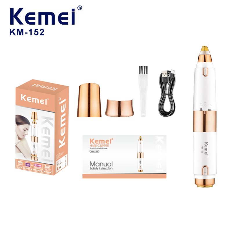 Kemei wireless 2-in-1 facial and eyebrow hair removal device KM-152 for women — image 2
