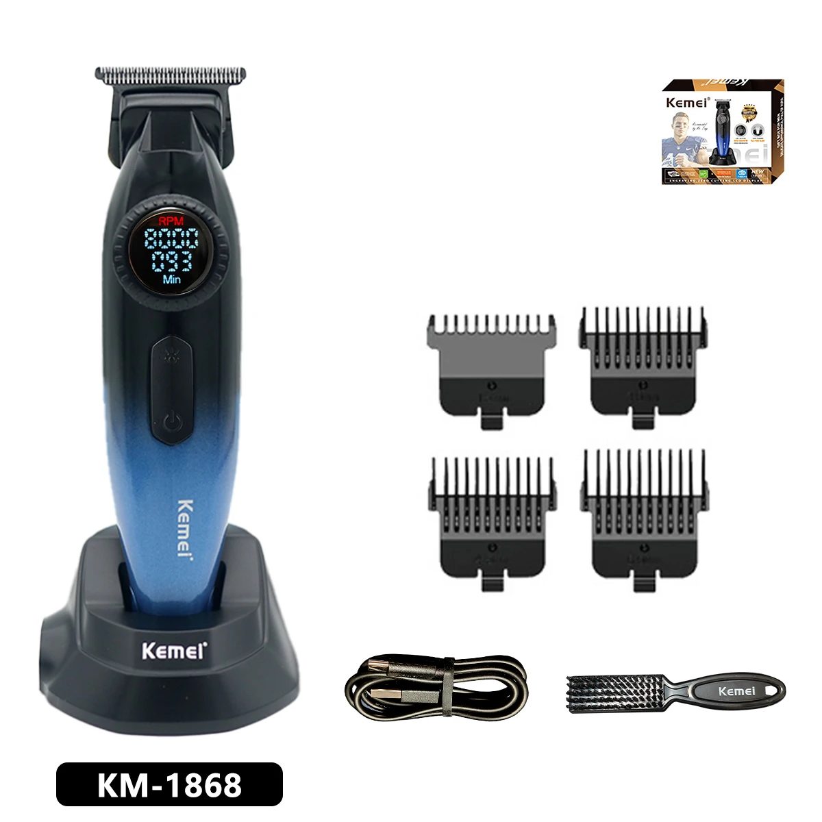 Kemei KM-1868 hair clipper with LCD screen — image 3