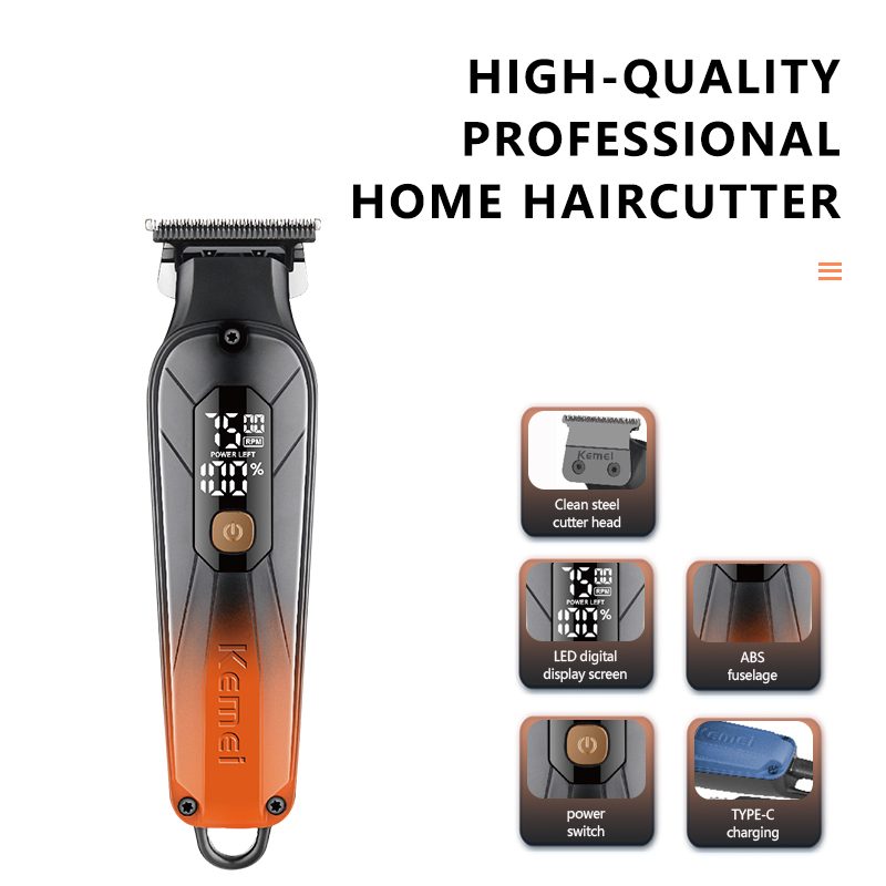 Kemei KM-1741 electric hair clipper 1200mAh battery stainless steel — image 1