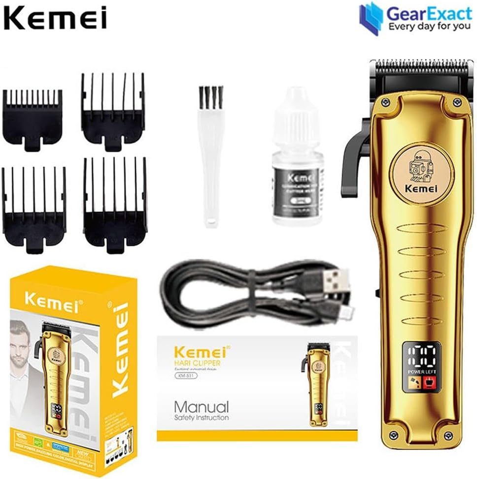 Kemei wireless hair clipper and trimmer gold 210 minutes KM-511 — image 1