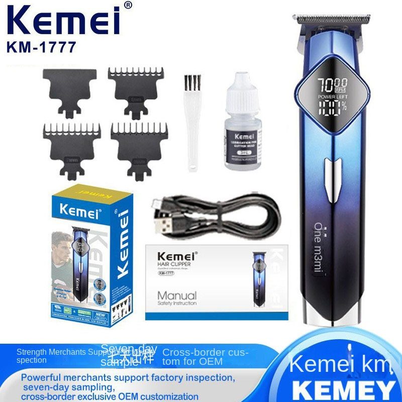 Kemei hair clipper KM-1777 for hair with 6500/7000 RPM motor and Type-C charging