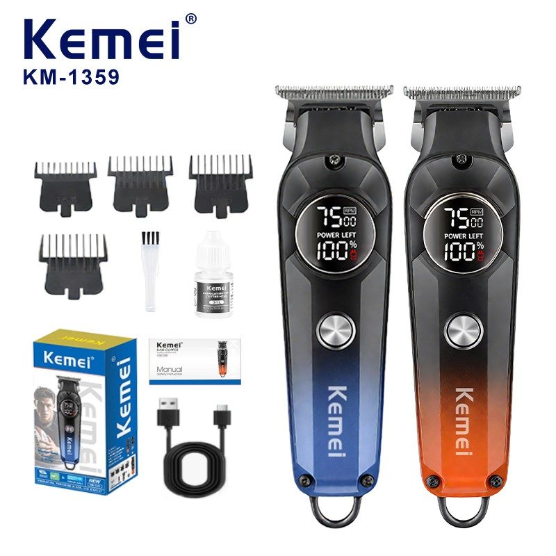 Kemei wireless hair clipper LCD USB charging 1359 — image 1
