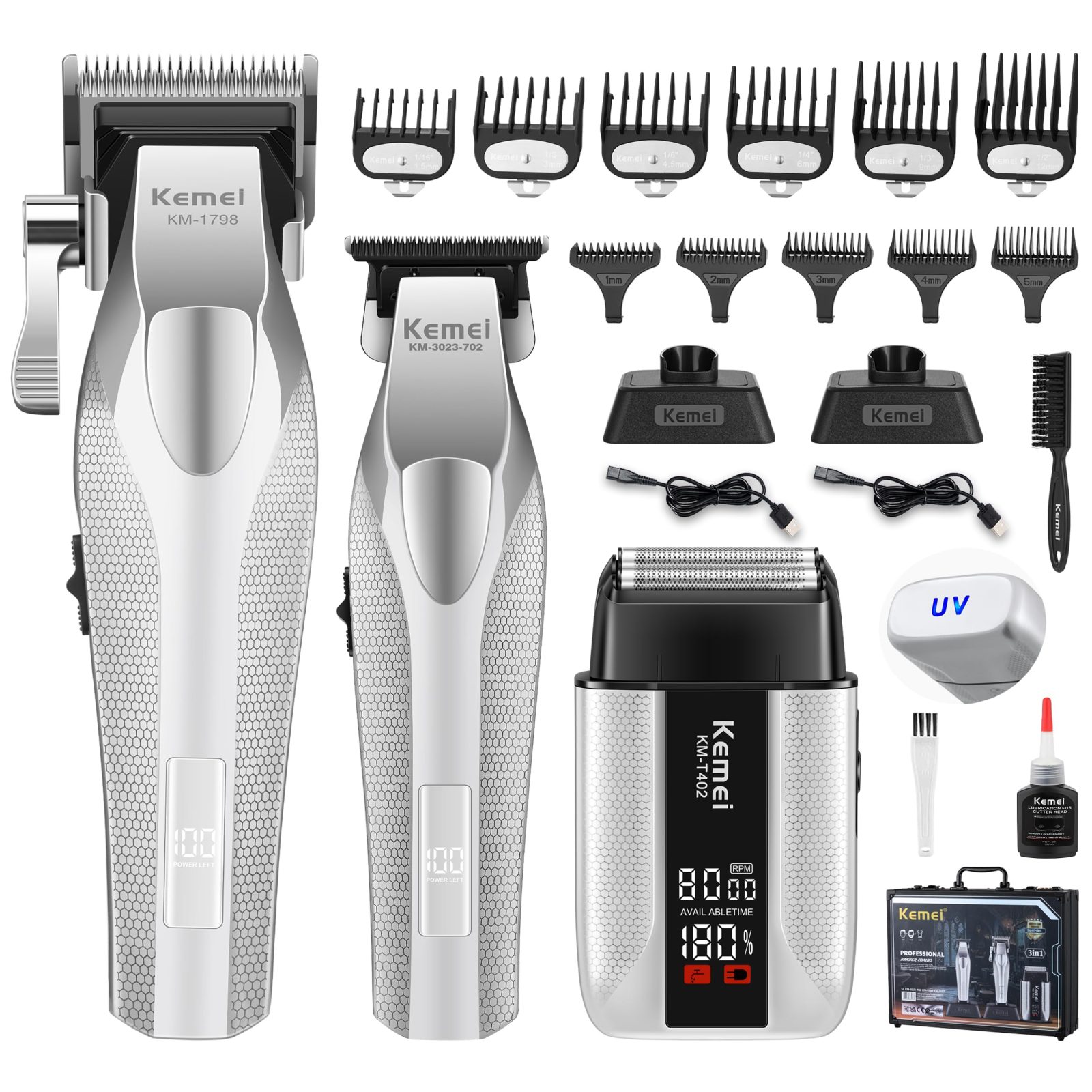 Kemei professional clipping set 3 devices KM-3023-702 KM-1798 KM-T402