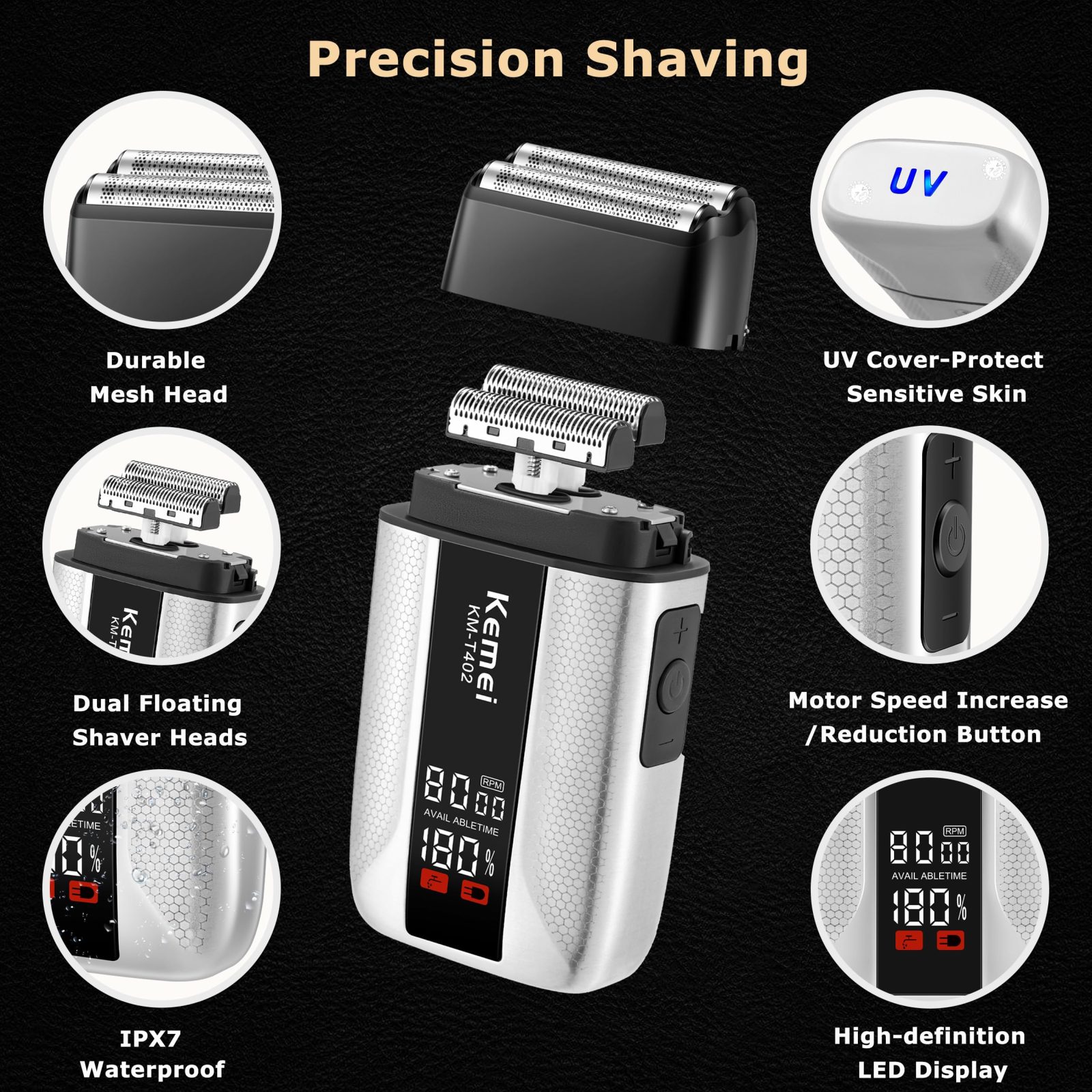 Kemei professional clipping set 3 devices KM-3023-702 KM-1798 KM-T402 — image 3